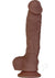 Big Shot Rechargeable Silicone Vibrating Squirting Dong with Balls - Chocolate - 8in
