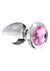 Booty Sparks Pink Gem Glass Anal Plug - Clear/Pink - Large