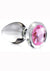 Booty Sparks Pink Gem Glass Anal Plug - Pink - Small