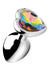 Booty Sparks Rainbow Prism Heart Anal Plug - Multicolor - Small