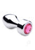 Booty Sparks Weighted Base Aluminum Plug Gem - Metal/Pink - Small