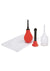 Cleanscene Anal Douche Set with Classic and Flared Base - Black/Red
