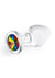 Crystal Desires Rainbow Gem Glass Anal Plugs - Multicolor - Medium
