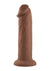 Girthy Vibrating Rechargeable Silicone Dildo - Caramel - 7in