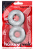 Hunkyjunk Stiffy Bulge Silicone Cock Rings - Clear/Clear Ice - 2 Pack