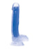 Lollicock Glow In The Dark Silicone Dildo with Balls - Blue/Glow In The Dark - 7in