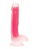 Lollicock Glow In The Dark Silicone Dildo with Balls - Glow In The Dark/Pink - 7in