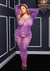Longsleeve Crotchless Bodystocking - Purple - Queen