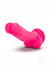 Neo Dual Density Dildo with Balls - Neon Pink/Pink - 7.5in