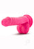 Neo Elite Silicone Dual Density Dildo with Balls - Neon Pink/Pink - 6in