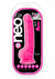 Neo Elite Silicone Dual Density Dildo with Balls - Neon Pink/Pink - 7.5in