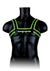 Ouch! Chest Bulldog Harness - Black/Glow In The Dark/Green - Medium/Small