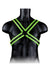 Ouch! Cross Harness - Black/Glow In The Dark/Green - Large/XLarge