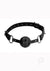 Ouch! Skulls and Bones Breathable Ball Gag Leather - Black/Metal