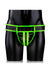 Ouch! Striped Jock Strap - Black/Glow In The Dark/Green - Large/XLarge
