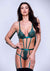 Sexy Strappy Lace Teddy with Garters - Green - Large/Medium