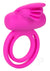 Silicone Rechargeable Dual Clit Flicker Vibrating Cockring Multispeed Waterproof - Pink