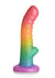 Simply Sweet Ribbed Silicone Rainbow Dildo - Multicolor