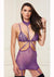 Strappy Mini Dress and G-String - Purple - Large/Medium