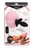 Tailz Moving and Vibrating Bunny Tails Rechargeable Silicone Anal Plug with Remote Control - Black/Pink