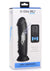 Zeus Vibrating and E-Stim Rechargeable Silicone Dildo with Remote Control - Black - 7.9in